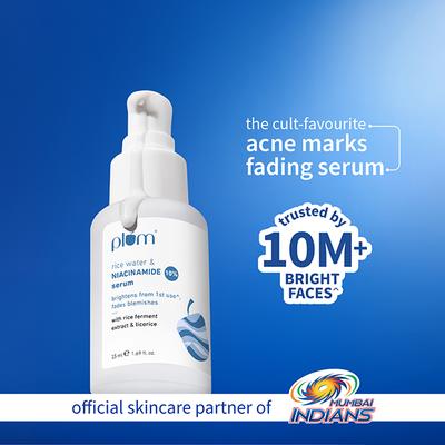 Plum 10% Niacinamide Face Serum with Rice Water Clarity Boost Fragrance free 15ml - Face Serum