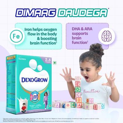 Nutricia DexoGrow Nutritious Milk Drink Powder with Zero Added Sucrose ( 2-6 year) (Refill Pack) 400 g - Nutrition Supplements
