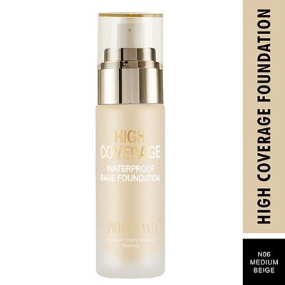 Swiss Beauty High Coverage Waterproof Base Foundation Medium Beige 55 gm - Foundation
