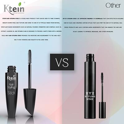 Ktein 100% Natural Plant Based Hair Styling Stick-Hair Finishing Stick, Baby Hair Gel, Small Broken Hair Finishing Cream, Non-Greasy and Non-Styling 12 ml - Hair Dryers