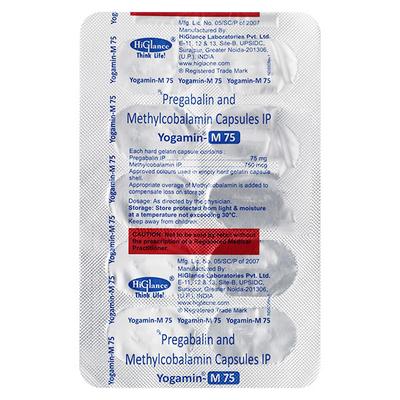 YOGAMIN M 75mg Capsule 10's - Neuropathic Pain-Dru