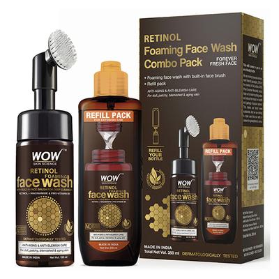 WOW Skin Science Retinol Foaming Face Wash - Refill Pack for Extended Use 200 ml - Face Washes