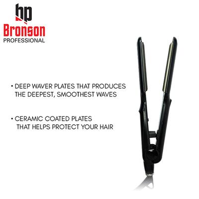 Bronson Professional Hair Crimper With Temperature Controller Black 1's - Multi-Stylers