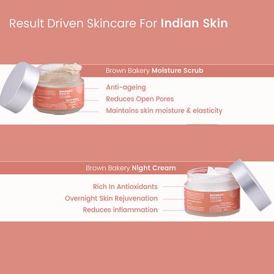 BrownSkin Beauty Bakery Night Cream and Face Scrub Combo 2's - Facial Kits