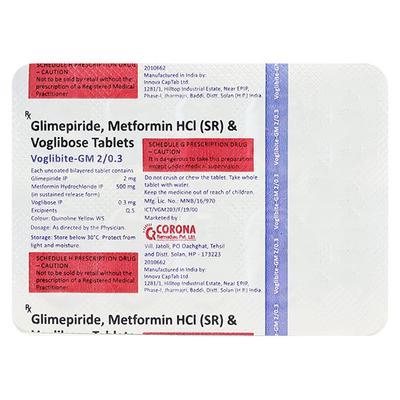 VOGLIBITE GM 2/0.3mg Tablet 10's - Diabetes-Ant