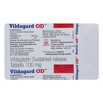 VILDAGARD OD 100mg Tablet 15's - Diabetes-Ant