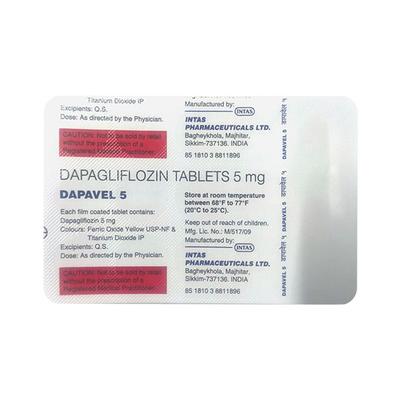 DAPAVEL 5 Tablet 15's - Diabetes-Ant
