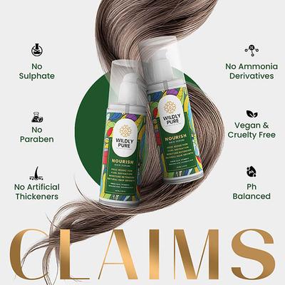 Wildly Pure Nourish Natural Hair Serum for Dry, Frizzy & Curly Hair Rich in Omega 3,9 & 6 100 ml - Hair Serums