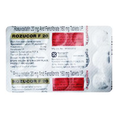 ROZUCOR F 20 Tablet 15's - High Cholesterol-Dys