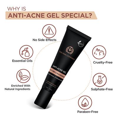 The Man Company Anti-Acne Gel Tea Tree & Niacinamide 15 gm - Face Gels