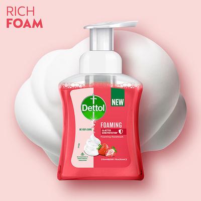 Dettol Foaming Handwash Combo - Strawberry (Pump 250 ml + Refill 200 ml) - Hand Wash & Soaps