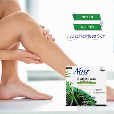 Nair Detox 2 in 1 Body Wax - Charcoal 380 gm - Hair Removal Accessories