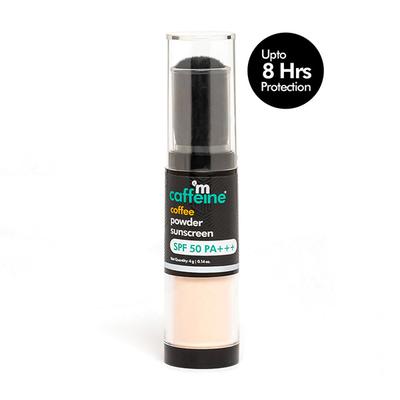 mCaffeine SPF 50 PA+++ Coffee Powder Sunscreen - 100% Mineral, Matte Sunscreen with No White Cast 4 gm - Face Sunscreen