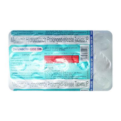DAILYGLIM SR 1000 Tablet 15's - Diabetes-Ant