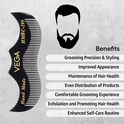 Vega Moustache Comb (HMBC - 195) 1's - Hair Combs
