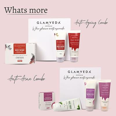 Glamveda Korean Glass Skin Rice & Ceramide 3 Step Daily Skincare Routine For Women3 Items 1's - Makeup Kits & Sets