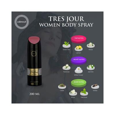 Armaf Tres Jour Perfume Body Spray for Women 200 ml - Women Deodorants/Roll-Ons