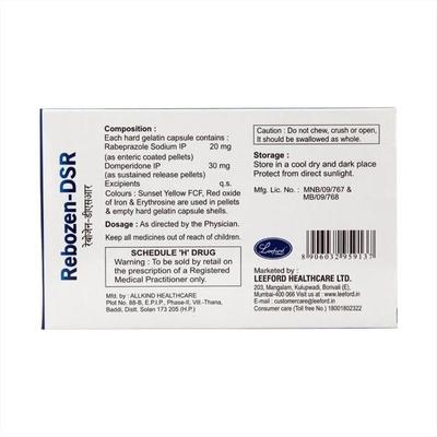 Rebozen DSR Capsule 10'S - Ulcer/Reflux/Flatulence-Aaa