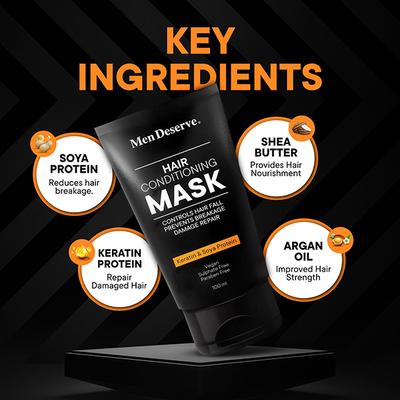 Men Deserve Hair Conditioning Mask for Hair Fall Control and Nourishment 100 ml - Conditioners