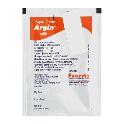Argin Orange Flavour Sugar Free Sachet 5gm - Supplements-Ent