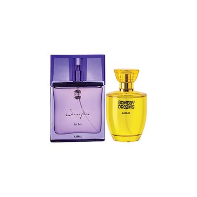 Ajmal Sacrifice For Her EDP Floral Musky Perfume And Bombay Dreams EDP Floral Fruity Perfume 150 ml - Women Perfumes (Edt/Edp)