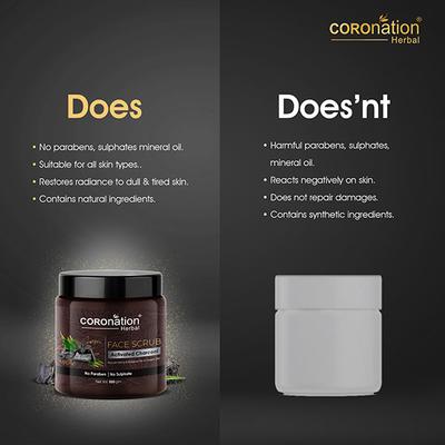 COROnation Herbal Activated Charcoal Face Scrub 100 gm - Scrubs & Exfoliants