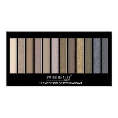 Swiss Beauty Pro 12 Exotic Color Eyeshadows - Western) 18 gm - Eyeshadow, Bases & Primers