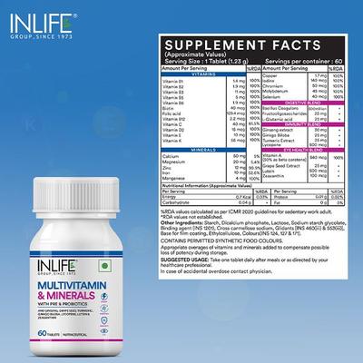 Inlife Multivitamin & Minerals Tablet 60's - Multi-Vitamins