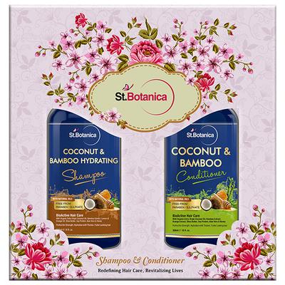 Stbotanica Coconut Oil & Bamboo Hair Strengthening Shampoo + Stbotanica Coconut & Bamboo Hair Conditioner 600 ml - Shampoos