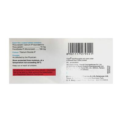 ROSUGARD F 10 Tablet 10's - High Cholesterol-Dys