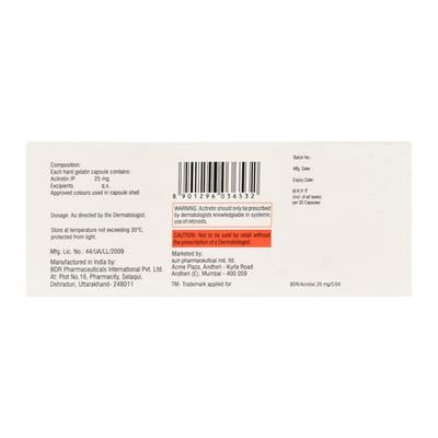 Acrotac 25mg Capsule 20'S - Psoriasis/Seborrhea/Ichthyosis-Pso