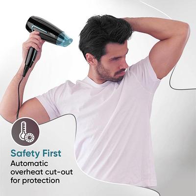 VEGA U-Style 1600 Foldable Hair Dryer For Men & Women With Cool Shot Button VHDH-24 Black 1 gm - Hair Dryers