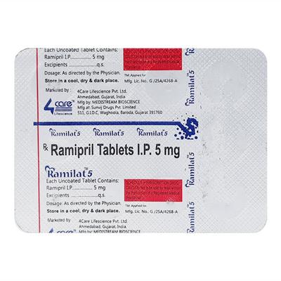 RAMILAT 5mg Tablet 10's - Hypertension-ACE