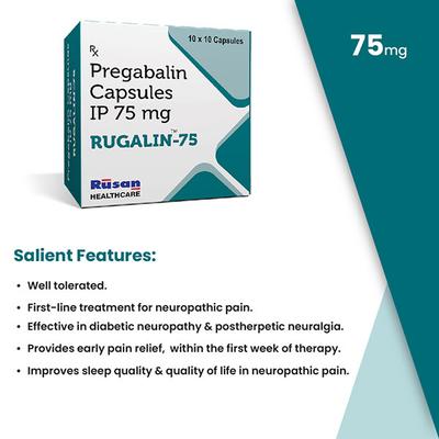 RUGALIN 75 Capsule 10's - Neuropathic Pain-Dru
