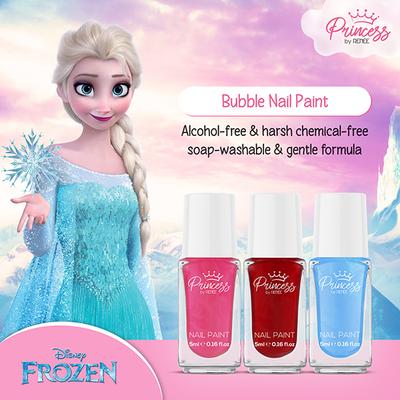 Renee Disney Frozen Princess Bubbles Nail Paint Elsa and Anna 5ml each 3's - Nail Polish
