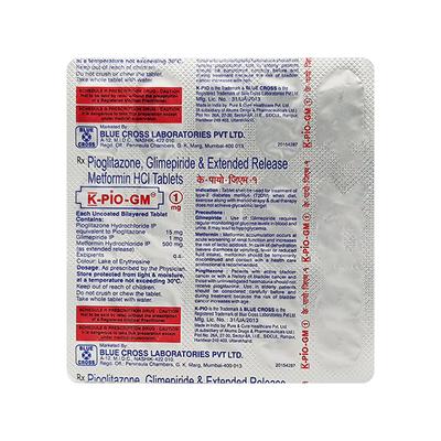K Pio Gm1 Tablet 15'S - Diabetes-Ant