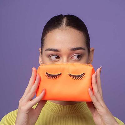 Colorbar Lips and Lashes (Small Pouch) - Neon Orange 80 gm - Makeup Pouches