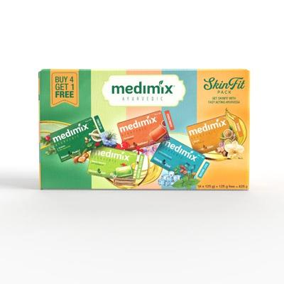 Medimix Ayurvedic Skinfit Bathing Soap (Pack Of 4 x 125 g) + 125 g Free - Personal Care (Ayush)