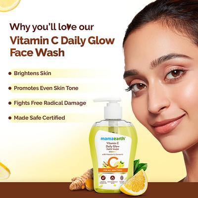 Mamaearth Vitamin C Face Wash with Turmeric for Skin Illumination 250ml - Face Washes