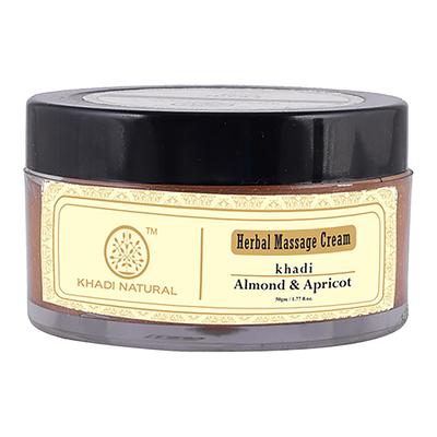 KHADI NATURAL HERBAL ALMOND & APRICOT MASSAGE CREAM 50 gm - Lotions & Creams