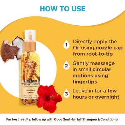 Coco Soul Hair Fall Control Hair Oil with Ayurvedic Medicine From the Makers of Parachute 95 ml - Hair Oils