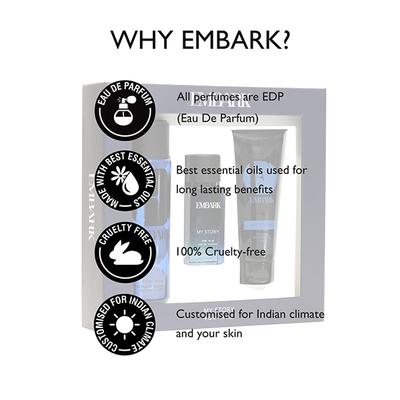 EMBARK Giftset - My Story For Him (30ml EDP + 150ml Deodorant + 100ml Shower gel) 280 ml - Men Perfumes (Edt/Edp)