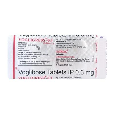 Vogligress 0.3mg Tablet 10'S - Diabetes-Ant