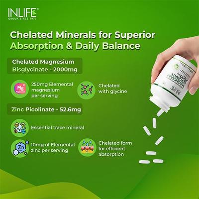 INLIFE Magnesium Glycinate with Zinc 2000 mg Tablets 60's - Calcium And Minerals