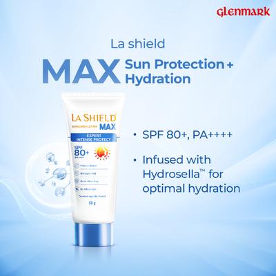 La Shield Max SPF 80+ PA++++ Intense sun protection Sunscreen Lotion 50 g - Face Sunscreen
