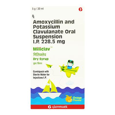 Miliclav Orange Flavour Dry Syrup 30ml - Bacterial Infections-Pen