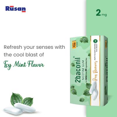 Rusan 2baconil Nicotine 2mg Gum - Paan Flavour 30s - Nicotine Gums/Lozenges