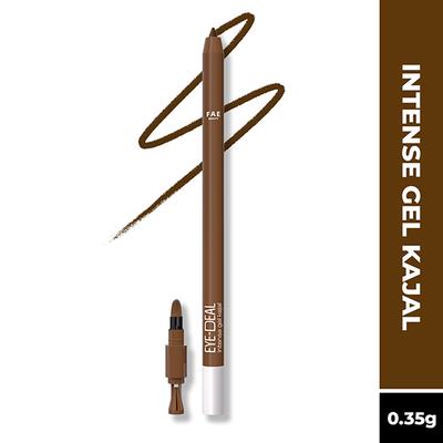 FAE Beauty Eye-Deal Intense Gel Kajal, Smudgeproof, Waterproof, Long Lasting, with Built-In Sharpener & Fine Bristle Brush Shade - Brown Sugar 0.35 gm - Kajal & Kohls