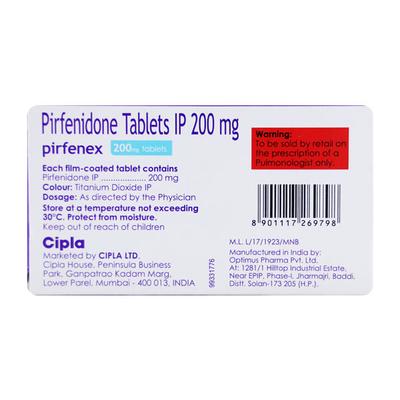 PIRFENEX Tablet 15's - Idiopathic Pulmonary Fibrosis