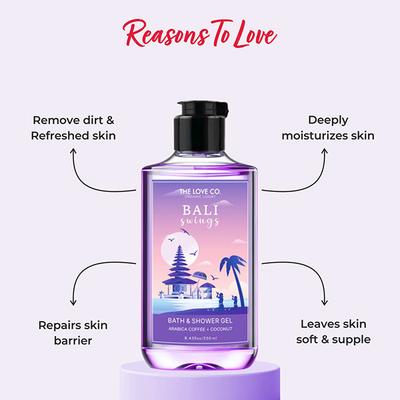 The Love Co. Bali Swings Body Wash - Daily Skin Moisture For Men and Women - Intense Hydration For Dry Skin 250 ml - Shower Gels & Body Wash